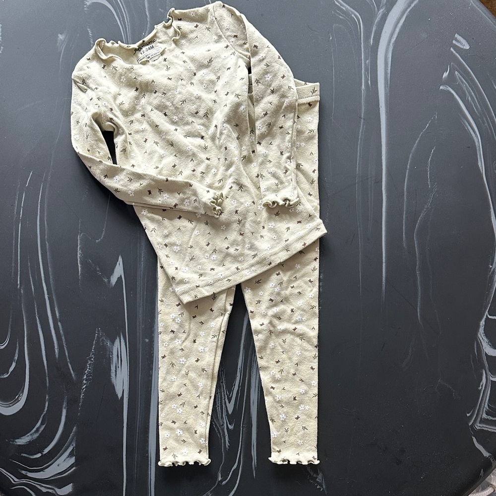 Sage Green PJs with Floral Print